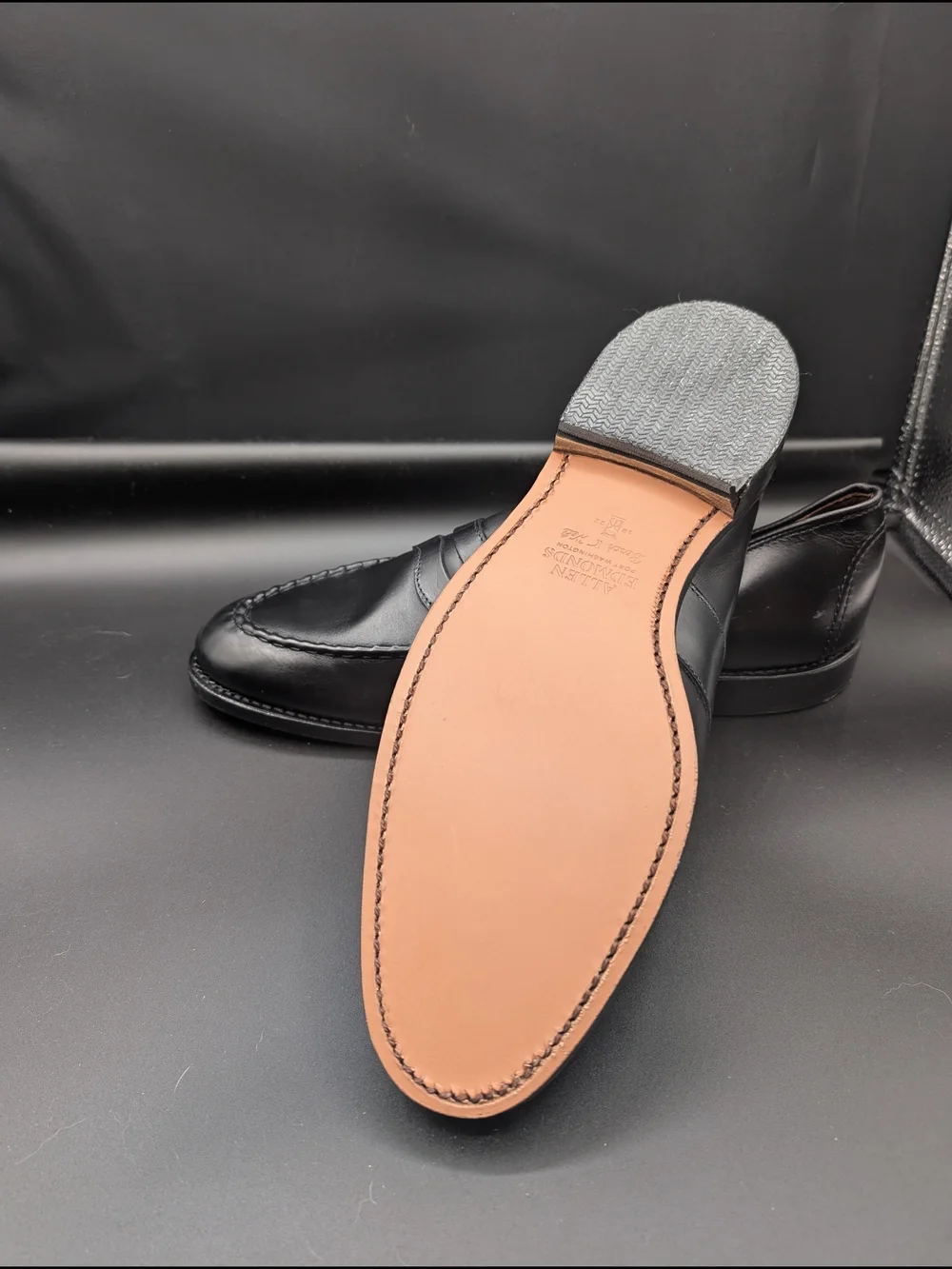 NWOT Allen Edmonds Black Leather Penny Loafers